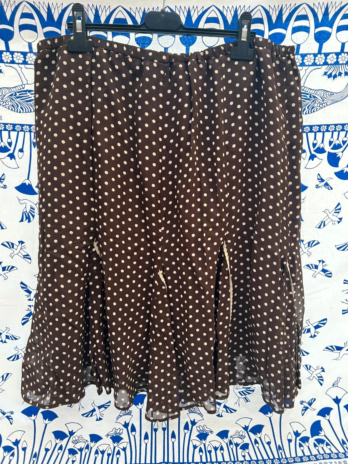 Jupe midi 46/48 3XL/4XL marron et blanche très bon état viscose